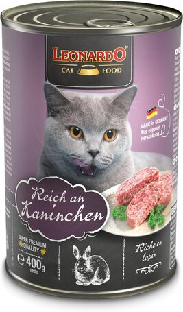 Leonardo nyúlhúsban gazdag konzerves macskaeledel