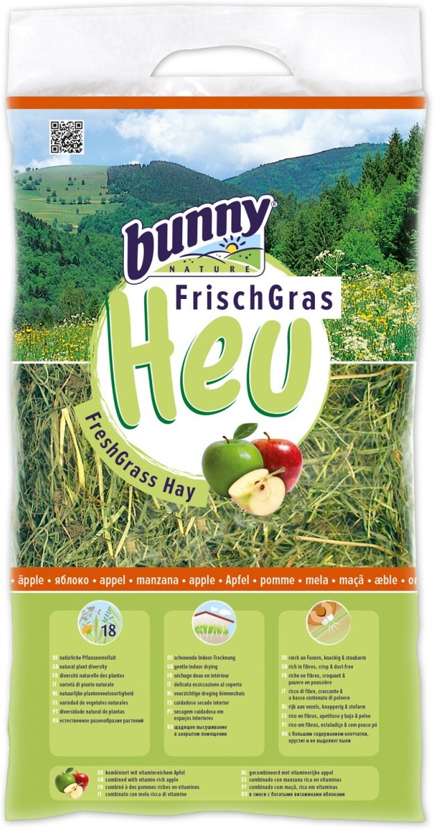 bunnyNature FreshGrass Hay with Apple