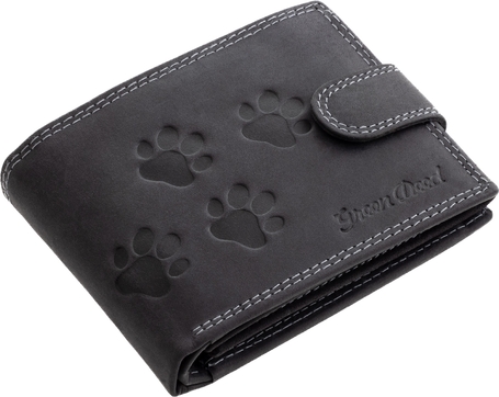 GreenDeed kutyás bőr pénztárca, átfogópánttal, fekete