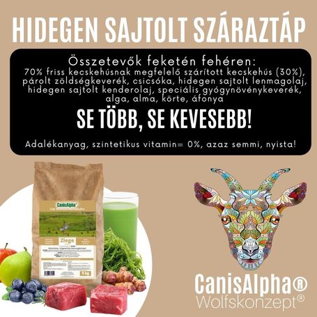 CanisAlpha kecskehúsos monoprotein hidegen sajtolt kutyatáp