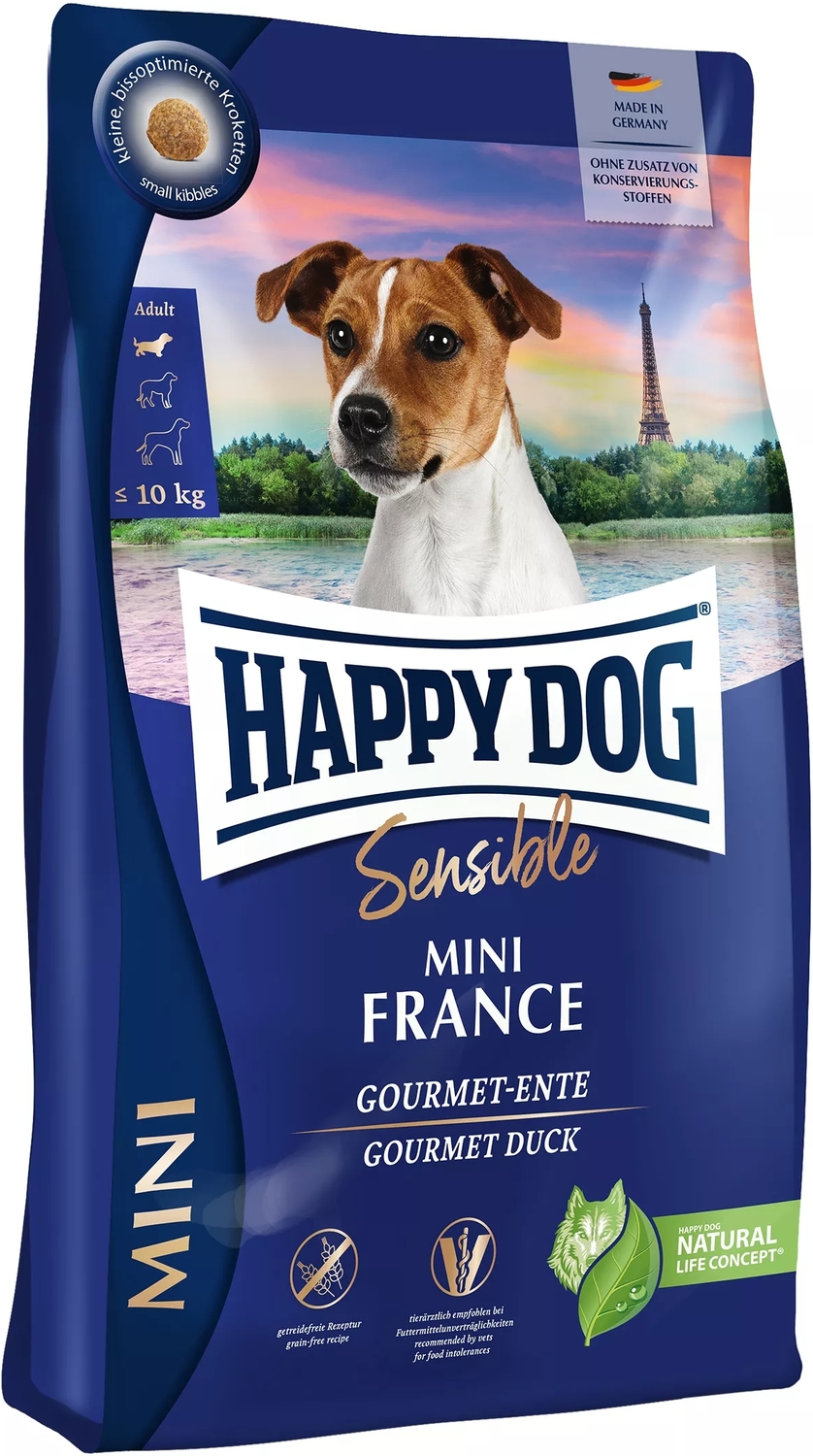 Happy Dog Mini France | Hrană gourmet cu carne de rață pentru câini de talie mică cu digestie sensibilă
