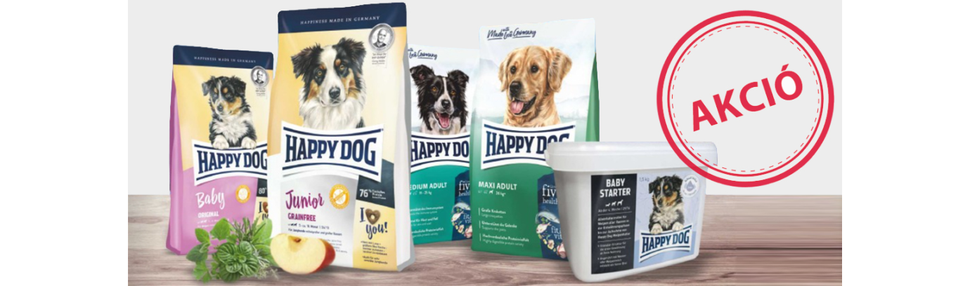 Happy Dog Young és Happy Dog Fit & Vital tápcsaládok termékei most akcióban az Okosgazdin