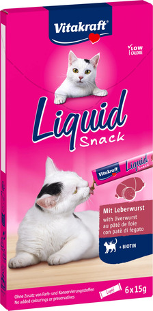 Vitakraft Cat Liquid Snack - Krémes juti májjal és biotinnal