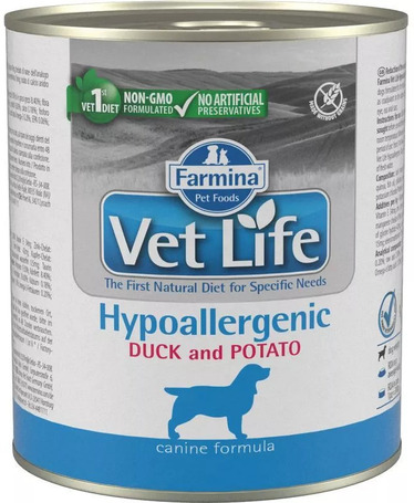 Vet Life Dog Hypoallergenic Duck & Potato konzerv