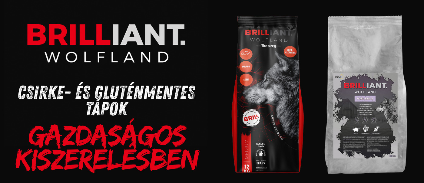 Brilliant Wolfland csirke- és gluténmentes kutyatápok gazdaságos kiszerelésben