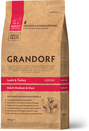 Grandorf Adult Low Grain Hypoallergenic Lamb & Turkey | Hipoallergén felnőtt kutyatáp bárányhússal és barna rizzsel