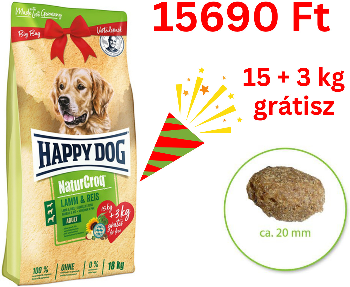 NaturCroq 15 3 kg grátisz