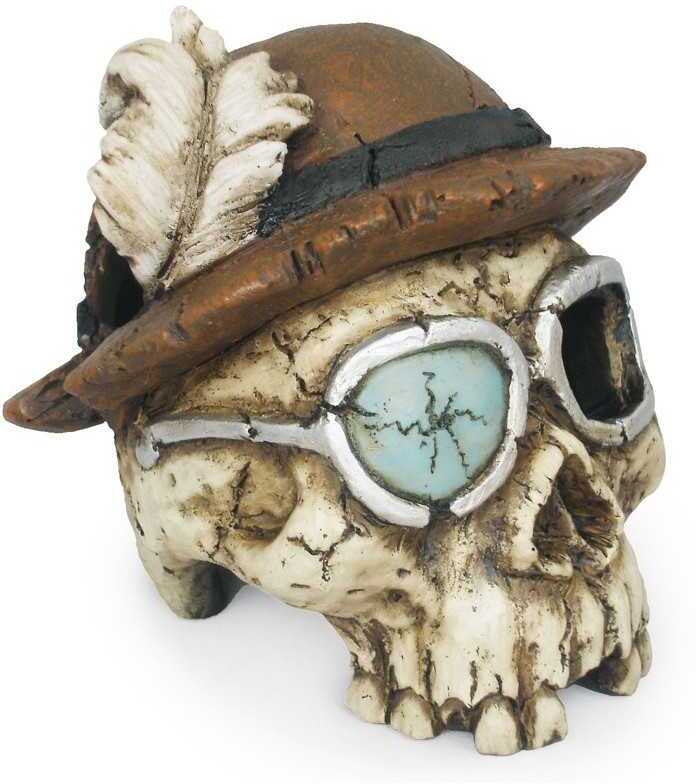 Thomas a felfedező koponya akváriumi dekor