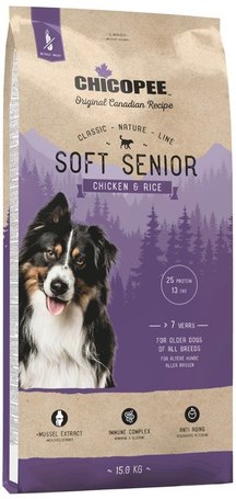 Chicopee CNL Soft Senior Chicken & Rice | Puha tápszemcsés eledel idős kutyák számára | Csirkehússal és rizzsel