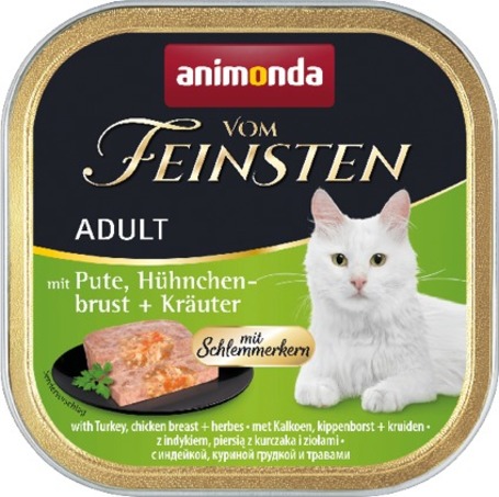 Animonda Vom Feinsten Gourmet pulykás, csirkemelles és gyógynövényes alutálkás macskaeledel