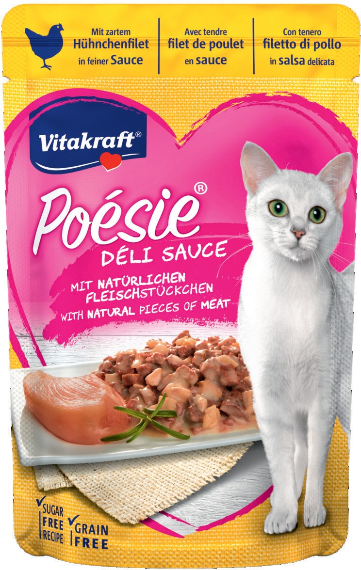 Vitakraft Poésie Délice Chicken hrană în sos pentru pisici la pliculețe