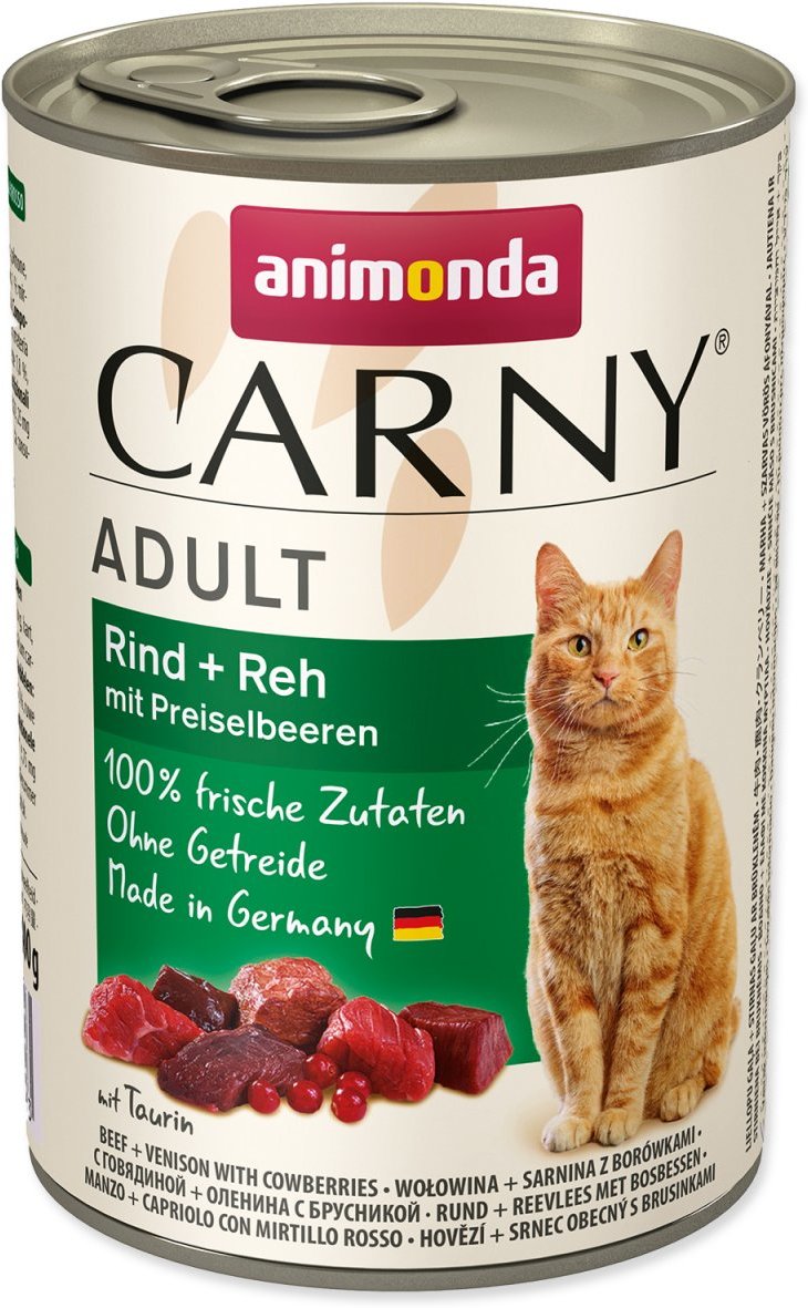 Animonda Cat Carny Adult conservă cu vită, cerb și afine roșii