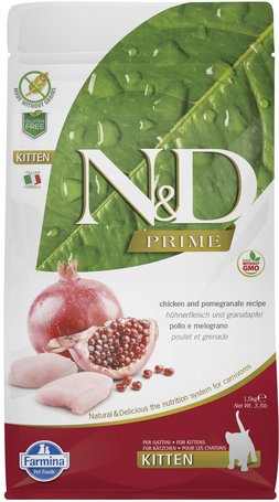 N&D Cat Prime Kitten Chicken & Pomegranate Grain Free | Gabonamentes kölyökmacska eledel