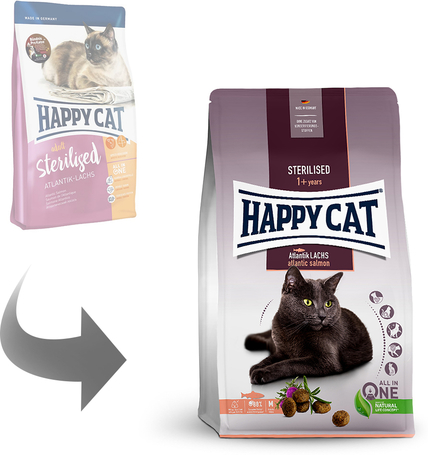 Happy Cat Adult Sterilised Atlantik-Lachs | Lazacos táp ivartalanított macskáknak