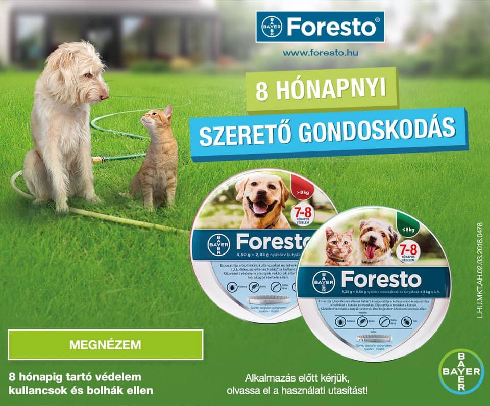 Foresto zgardă antiparazitară pentru căini şi pisici