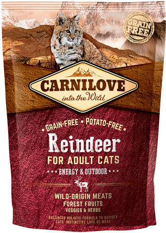 CarniLove Cat Adult Energy & Outdoor rénszarvashússal | Száraztáp kinti macskáknak