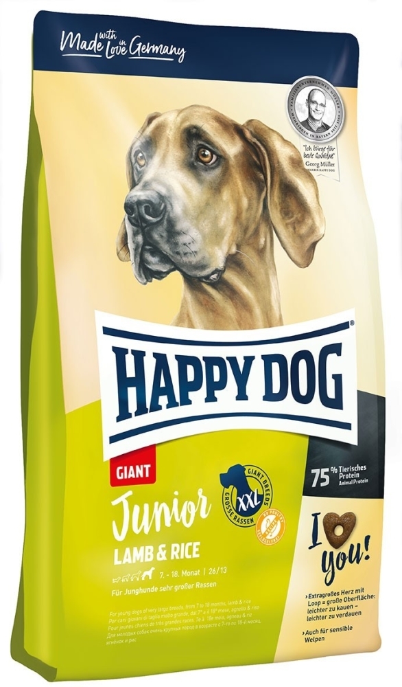 Happy Dog Junior Giant Lamb & Rice | Hrană uscată pentru câini junior de talie foarte mare