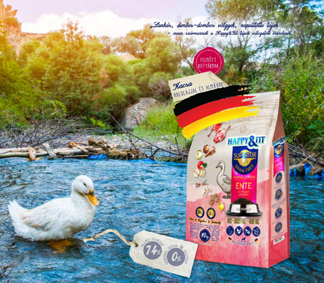 Happy&Fit Superior GF Hypo kacsa, halolaj & alma