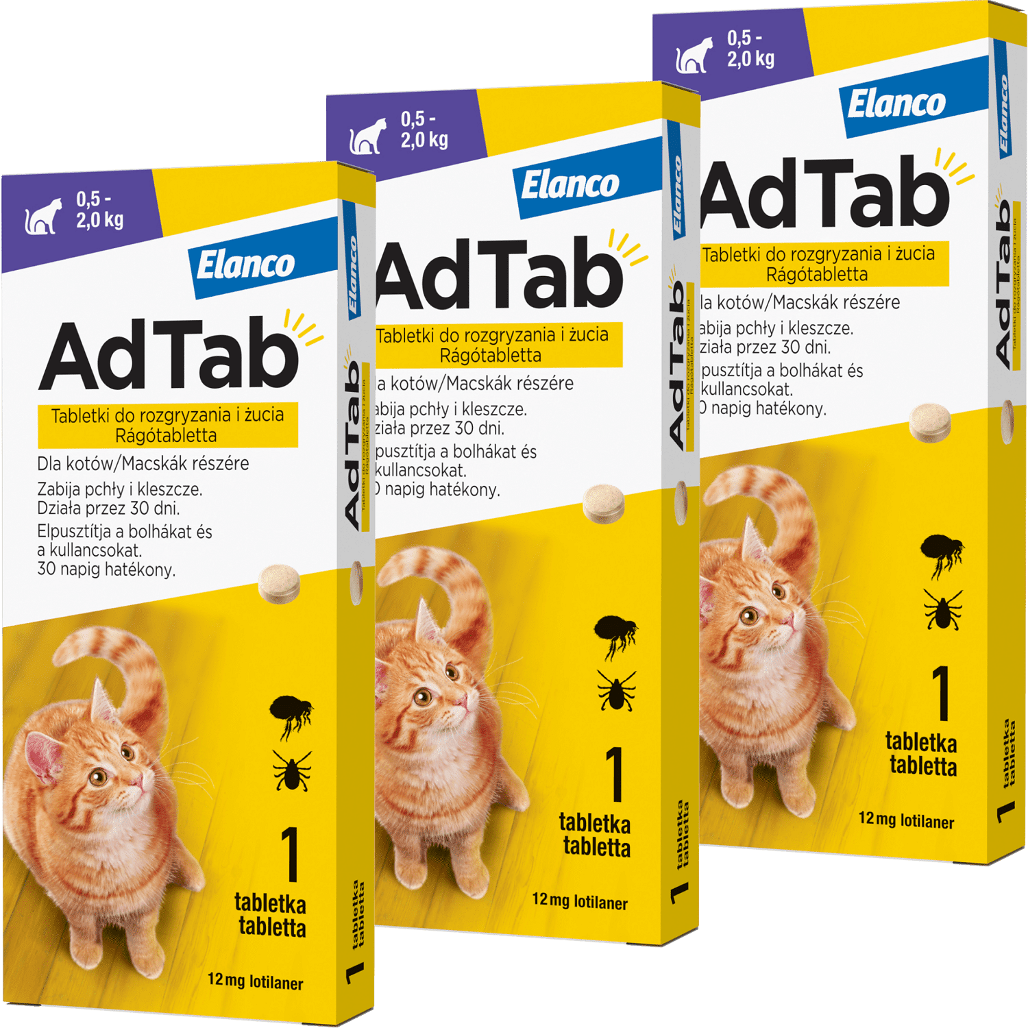 AdTab - Tabletă pt pisici împotriva căpușelor și puricilor - zoom