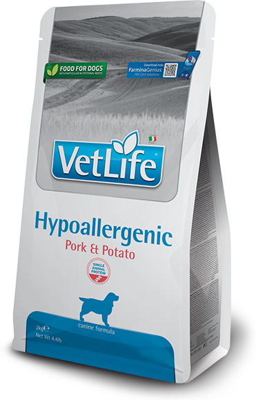 Vet Life Natural Diet Dog Hipo Pork & Potato | Hrană hipoalergenică cu carne de porc și cartofi pentru câini