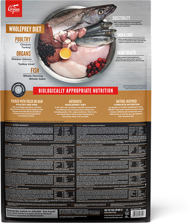 Orijen Original Cat macskaeledel szárnyashúsokból, tojásból és halból