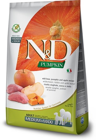 N&D Dog Grain Free Adult Medium/Maxi sütőtök, vaddisznó & alma