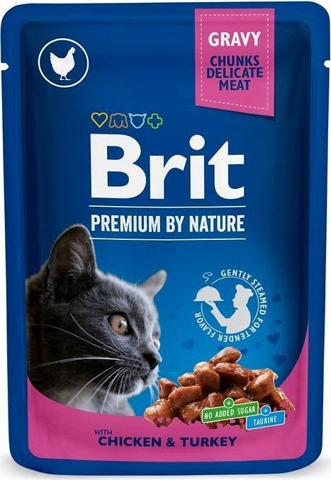Brit Premium Cat plic pentru pisici cu pui și curcan