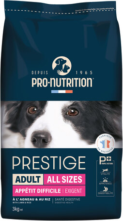 Pro-Nutrition Prestige Adult All Sizes Exigent Lamb & Rice | Kényes, válogatós kutyák számára ajánlott táp bárányhússal és rizzsel