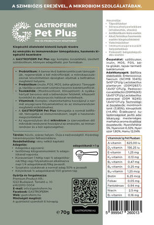 Gastroferm Pet Plus pre- és probiotikum kistestű kutyáknak