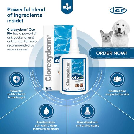 Clorexyderm Oto fültisztító oldat kutyáknak és macskáknak