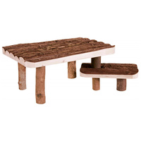 Trixie asztal formájú fa bújó platform fellépővel nyulaknak, tengerimalacoknak