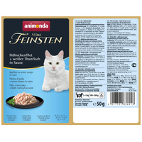 Animonda Vom Feinsten Pouch csirkefilés és fehér tonhalas alutasakos macskaeledel szószban #2