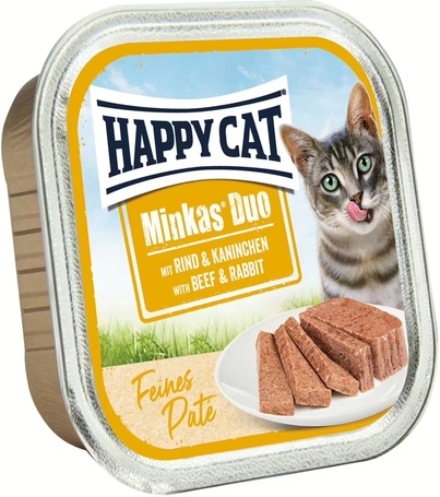 Happy Cat Minkas Duo marha- és nyúlhúsos pástétom falatkák alutálkában