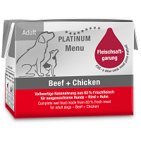 Platinum Menu Beef + Chicken hrană umedă pentru câini