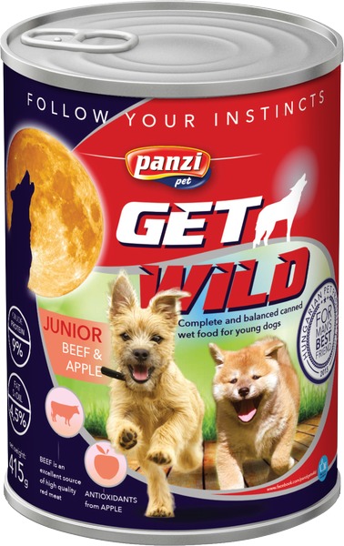 Panzi GetWild Dog Junior Beef & Apple conservă - zoom