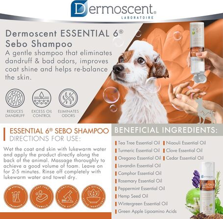 Dermoscent Essential 6 Sebo Shampoo kutyáknak és macskáknak