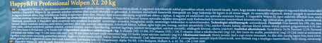 Happy&Fit Professional Welpen XL táp növekedésben lévő nagytestű kölyökkutyáknak