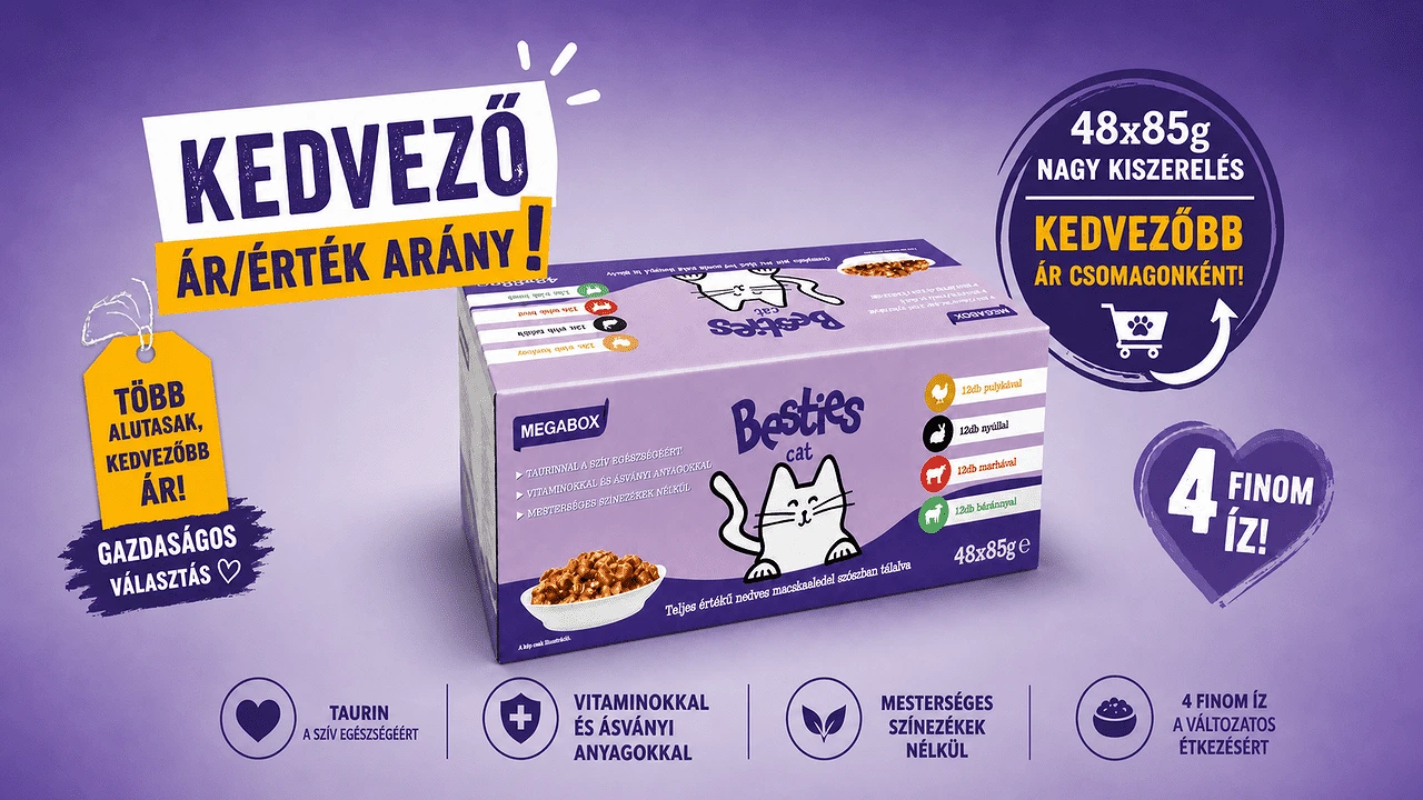 Besties Cat Megabox 48 darabos alutasakos macskaeledel Besties Cat Megabox alutasakos macskaeledel