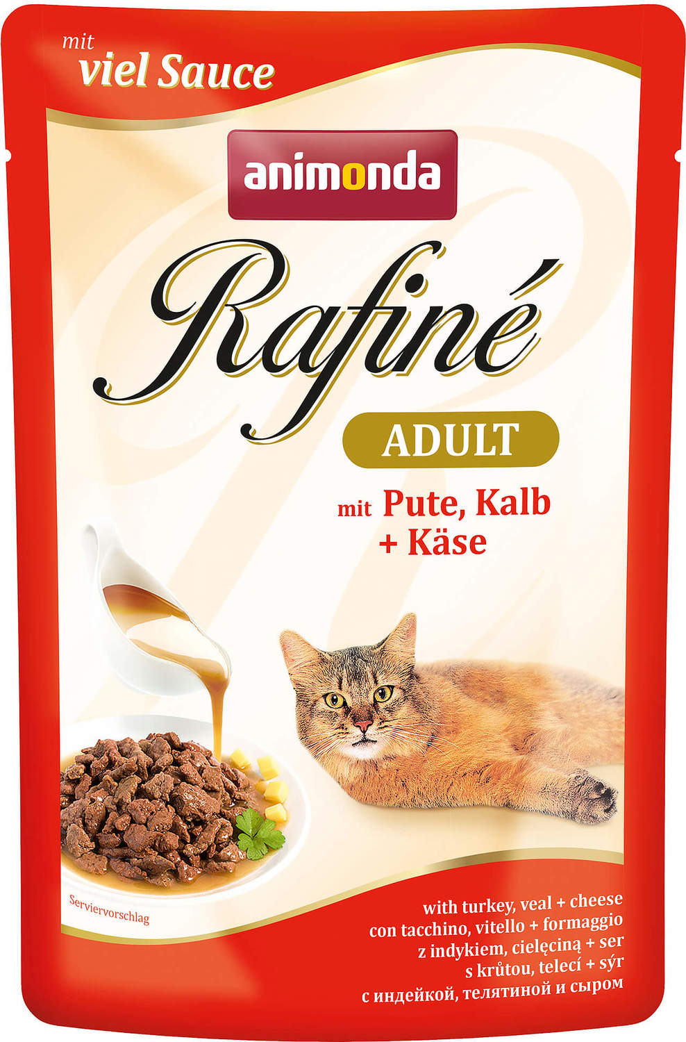 Animonda Cat Rafiné Soupe Adult pliculeţ cu curcan, vițel și cașcaval