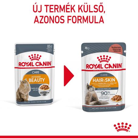 Royal Canin Hair & Skin Care - Szószos nedves táp felnőtt macskák részére a szebb szőrzetért és az egészséges bőrért