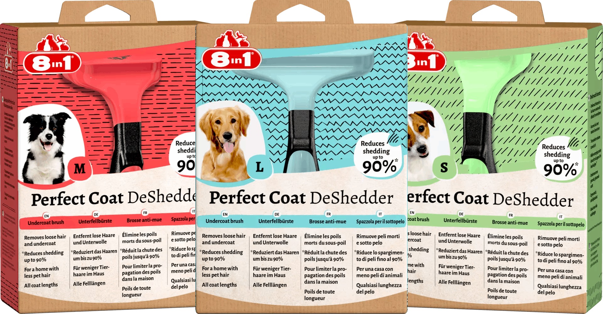 8in1 Perfect Coat DeShedder perie pentru câini