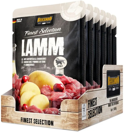 Belcando alutasak bárányhússal, burgonyával és tőzegáfonyával