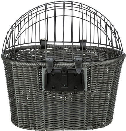 Trixie szürke fonott, biciklire szerelhető szállítókosár kisállatoknak