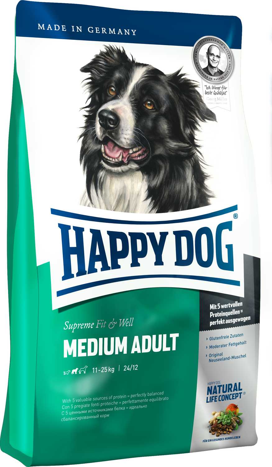 Happy Dog Supreme Fit & Well Medium Adult - Hrană echilibrată pentru câini adulți - zoom