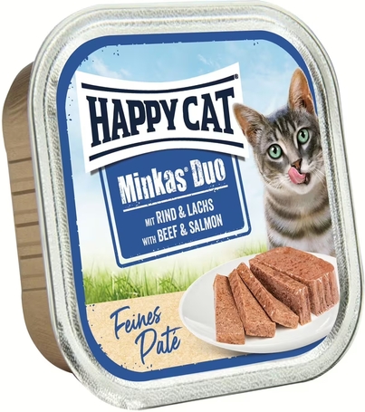 Happy Cat Minkas Duo vadlazacos és marhahúsos pástétom falatkák alutálkában