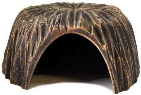 Kerek kerámia műszikla, kőkunyhó búvóhely kisállatoknak, díszhalaknak