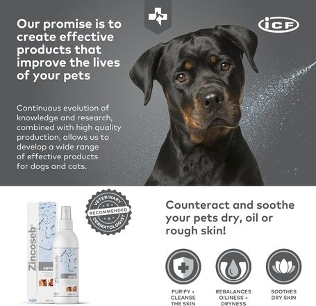 Zincoseb spray viszkető és/vagy korpázó (seborrhoea) bőrre kutyáknak és macskáknak