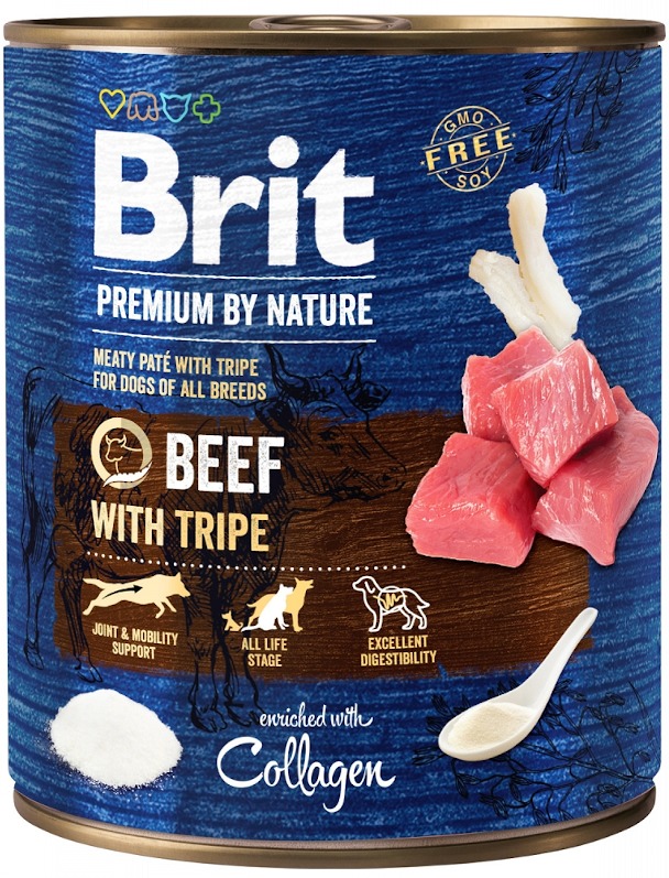 Conservă Brit Premium Beef with Tripe
