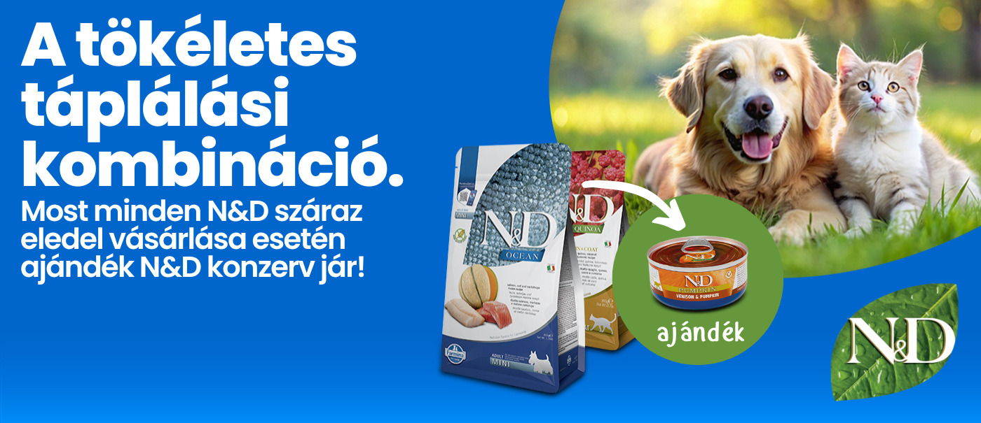 N&D száraztáp + ajándék konzerv promóció
