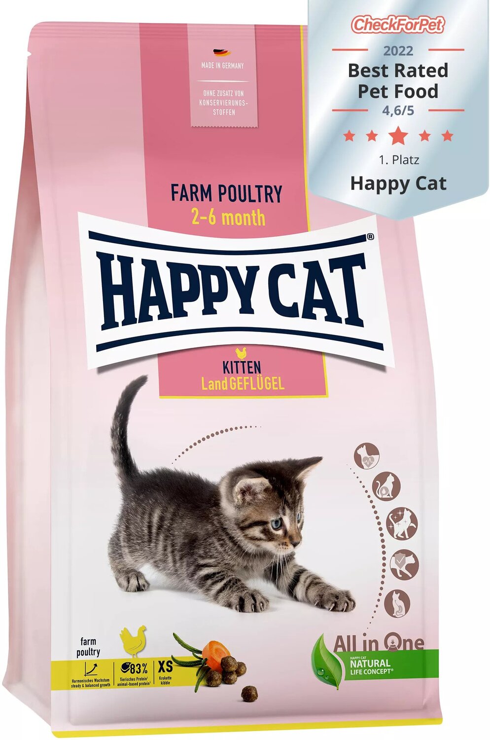 Happy Cat Junior 2-6 month Kitten Farm Poultry Land Geflugel